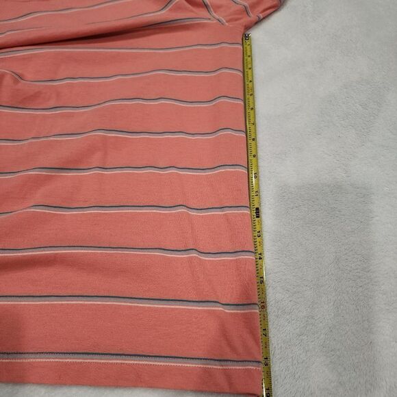 George Men's Short Sleeve Tee - Coral and Gray Stripes - Picture 4 of 7
